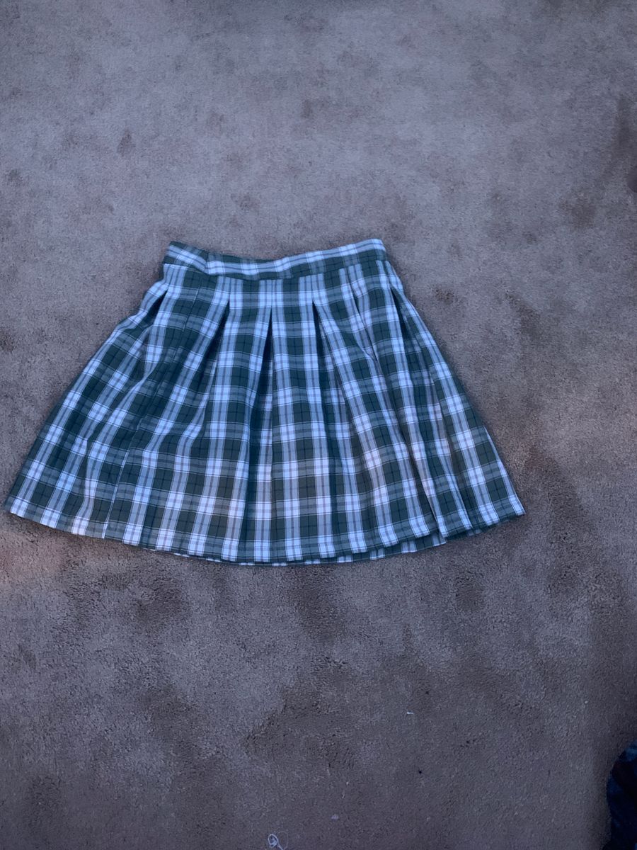 Green plaid skirt